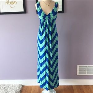 J. Crew Teal & Blue Maxi Dress